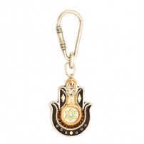 Black & Gold Hamsa Hand Key Chain